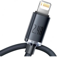 Дата кабель USB 2.0 AM to Lightning 2.0m 2.4A black Baseus (CAJY000101) - Фото