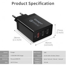 Зарядний пристрій Essager ECTQC3-FBB01 - Фото