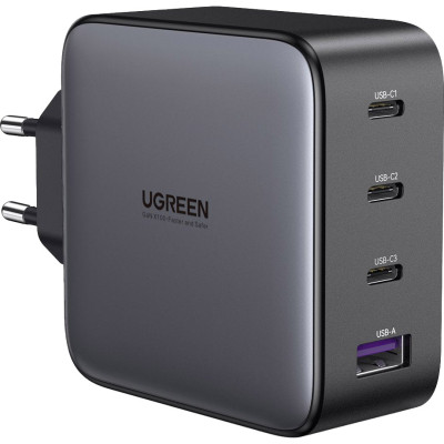Зарядний пристрій Ugreen 4xUSB 100 W GAN (USB-A+3*USB-C) Tech Fast Charger CD226 Grey (90575)