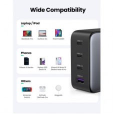 Зарядний пристрій Ugreen 4xUSB 100 W GAN (USB-A+3*USB-C) Tech Fast Charger CD226 Grey (90575) - Фото