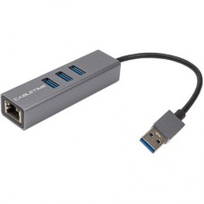 Концентратор Cabletime USB 3.0 to 3xUSB 3.0 + RJ45 0.15m (CA913374) - Фото