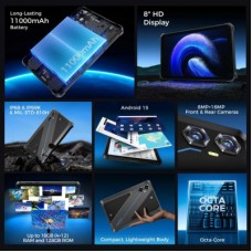 Планшет OUKITEL RT3 plus 8" 4/128 GB/NFC / LTE Black (6941749808516) - Фото