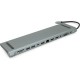 Концентратор Voltronic USB-C 12-in-1 USB-C + 2xUSB 2.0 + USB 3.0 + 2xHDMI + VGA + SD/TF + RJ45 + 3.5mm + PD 0.1m silver