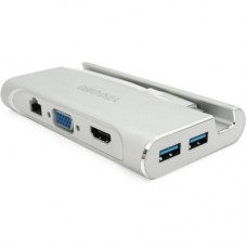 Концентратор VEGGIEG USB-C 5-in-1 USB-C + 3xUSB 3.0 + HDMI + RJ45 0.1m silver (TC07-S) - Фото