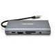 Концентратор VEGGIEG USB-C 7-in-1 USB-C + 3xUSB 3.0 + HDMI + VGA + SD/TF + RJ45 0.1m silver (TC10-U)