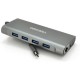 Концентратор VEGGIEG USB-C 7-in-1 USB-C + 3xUSB 3.0 + HDMI + 3.5mm + SD/TF + RJ45 0.1m silver (TC11-S)