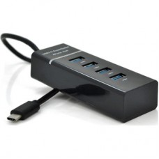 Концентратор Voltronic USB-C to 4xUSB 3.0 0.2 m black (YT-TC3H4-B20/12940) - Фото
