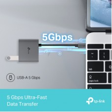 Концентратор TP-Link USB-C 3-in-1 1xUSB 3.0 + 1xUSB-C PD 100W + 1xHDMI (UH3020C) - Фото
