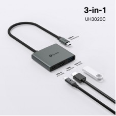 Концентратор TP-Link USB-C 3-in-1 1xUSB 3.0 + 1xUSB-C PD 100W + 1xHDMI (UH3020C) - Фото