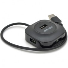 Концентратор VEGGIEG USB 2.0 to 4xUSB 0.3m black (V-U2405) - Фото