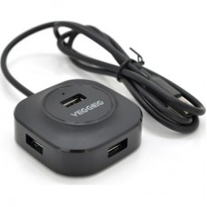 Концентратор VEGGIEG USB 2.0 to 4xUSB 1.0m black (V-U2409) - Фото