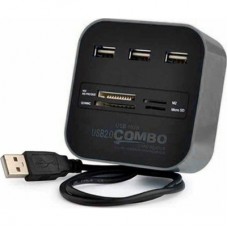 Концентратор Voltronic USB 2.0 to 3xUSB 2.0 + SD/MMC/TF/M2 black (CUB3-B) - Фото