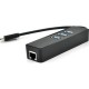 Концентратор Voltronic USB-C to 3xUSB 3.0 + RJ45 1000Mbps black (YT-TCA3H3+Et-W)