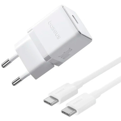 Зарядное устройство Baseus Palm Fast Charger 1C 30W + Cable 1.0m Type-C 60W white (P10111605213-01)