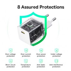 Зарядний пристрій Baseus Palm Fast Charger 1C 30 W + Cable 1.0m Type-C 60 W white (P10111605213-01) - Фото