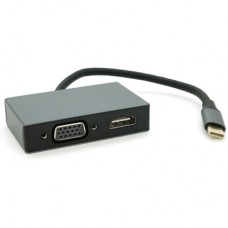 Концентратор Voltronic USB-C 4-in-1 USB 3.0 + USB-C + HDMI + VGA 0.23m silver (YT-HTC4in1) - Фото