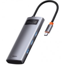 Концентратор Baseus USB3.1 Type-C to USB Type C PD 100W/HDMI 4K 60 Hz/3*USB 3.2 Gen1/ 5in1 (CAHUB-CX0G) - Фото