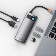 Концентратор Baseus USB3.1 Type-C to USB Type C PD 100W/HDMI 4K 60 Hz/3*USB 3.2 Gen1/ 5in1 (CAHUB-CX0G) - Фото