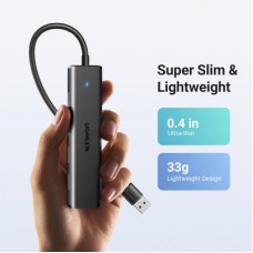 Концентратор Ugreen USB 3.0 to 4хUSB 3.0 0.15m Space Gray CM219 (25851) - Фото
