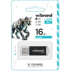 USB флешнакопичувач Wibrand 16 GB Cougar Black USB 2.0 (без паковання ОЕМ) (NL2.0/16P1B) - Фото