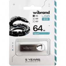 USB флеш накопитель Wibrand 64GB Taipan Silver USB 2.0 (WI2.0/TA64U2S) - Фото