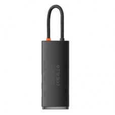 Концентратор Baseus USB-C 6-in-1 HDMI + 2xUSB 3.0 + USB-C + SD/TF black (WKQX050001) - Фото