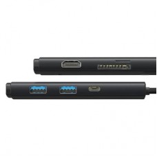 Концентратор Baseus USB-C 6-in-1 HDMI + 2xUSB 3.0 + USB-C + SD/TF black (WKQX050001) - Фото