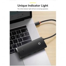 Концентратор Baseus USB-C 6-in-1 HDMI + 2xUSB 3.0 + USB-C + SD/TF black (WKQX050001) - Фото