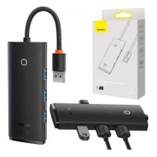 Концентратор Baseus USB 3.0 to 4xUSB 3.0 0.25m black (WKQX030001) - Фото