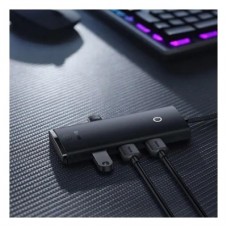 Концентратор Baseus USB 3.0 to 4xUSB 3.0 0.25m black (WKQX030001) - Фото