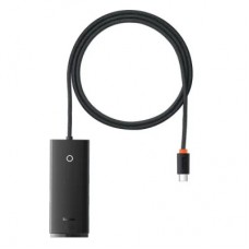 Концентратор Baseus USB-C to 4xUSB 3.0 1.0m black (WKQX030401) - Фото