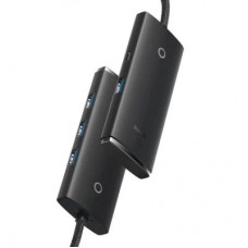 Концентратор Baseus USB-C to 4xUSB 3.0 1.0m black (WKQX030401) - Фото