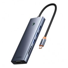 Концентратор Baseus USB-C 10-in-1 HDMI 4K60Hz + VGA + 3xUSB 3.0 + PD + RJ45 1000Mbps + SD/TF + 3.5 mm gray (B0005280C811-00) - Фото