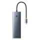 Концентратор Baseus USB-C 10-in-1 HDMI 4K60Hz + VGA + 3xUSB 3.0 + PD + RJ45 1000Mbps + SD/TF + 3.5 mm gray (B0005280C811-00)