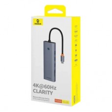 Концентратор Baseus USB-C 10-in-1 HDMI 4K60Hz + VGA + 3xUSB 3.0 + PD + RJ45 1000Mbps + SD/TF + 3.5 mm gray (B0005280C811-00) - Фото