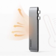 Концентратор Ugreen 2xUSB-C to 3xUSB 3.0 + HDMI + USB-C CM251 gray (60559) - Фото