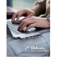 Концентратор Ugreen 2xUSB-C to HDMI + 2xUSB 3.0 + SD/TF + USB-C CM380 gray (80856) - Фото