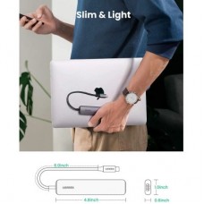 Концентратор Ugreen USB-C to 4xUSB 3.0 + HDMI CM417 gray (20197) - Фото