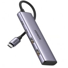 Концентратор Ugreen USB-C to 2xUSB 3.0 + 2xUSB-C CM473 gray (15395) - Фото