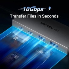 Концентратор Ugreen USB-C to 2xUSB 3.2 + 2xUSB-C 10Gbps CM480 gray (30758) - Фото