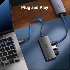 Концентратор Ugreen USB-C to 2xUSB 3.2 + 2xUSB-C 10Gbps CM480 gray (30758) - Фото