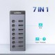 Концентратор Ugreen USB 3.0 to 7xUSB 3.0 with power supply CM481 gray (90307)