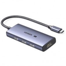 Концентратор Ugreen USB-C 4-in-1 3xUSB 3.0 + HDMI CM500 gray (50629) - Фото