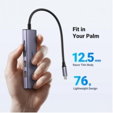 Концентратор Ugreen USB-C to HDMI + 3xUSB 3.0 + PD CM511 gray (15596) - Фото