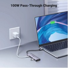 Концентратор Ugreen USB-C to HDMI + 3xUSB 3.0 + PD CM511 gray (15596) - Фото