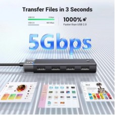 Концентратор Ugreen USB 3.0 to 4xUSB 3.2 Gen1 CM653 black (15548) - Фото