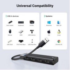 Концентратор Ugreen USB 3.0 to 4xUSB 3.2 Gen1 CM653 black (15548) - Фото