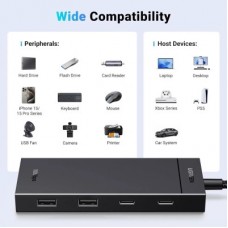 Концентратор Ugreen USB-C to 2xUSB 3.2 Gen2 + 2xUSB-C 3.2 Gen2 10Gbps CM806 black (35583) - Фото