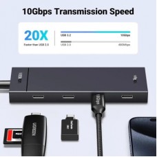 Концентратор Ugreen USB-C to 4xUSB-C 3.2 Gen2 10Gbps CM806 black (35584) - Фото