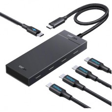Концентратор Ugreen USB-C to 4xUSB-C 3.2 Gen2 10Gbps + PD CM806 black (55334) - Фото